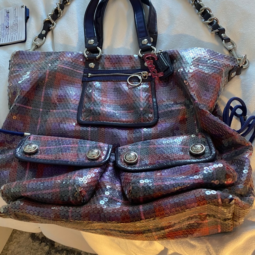 Coach overnight beautiful sequined bag